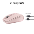 Logitech MX Anywhere 3S Kompakt 8000 DPI Optik Sensörlü Sessiz Bluetooth Kablosuz Mouse - Pembe