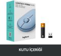 Logitech M350 Pebble İnce Kablosuz Bluetooth Mouse Mavi - Gri 910-005719