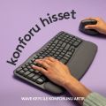 Logitech Wave Keys Kablosuz Bluetooth Dolgulu Avuç İçi Destekli Ergonomik Türkçe Q Klavye, Siyah
