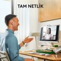 Logitech Brio 100 Full HD 1080p Gizlilik Kapaklı Mikrofonlu Web Kamerası - Beyaz