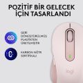 Logitech Signature M650 Büyük Boy Sağ El Için Sessiz Kablosuz Mouse - Pembe