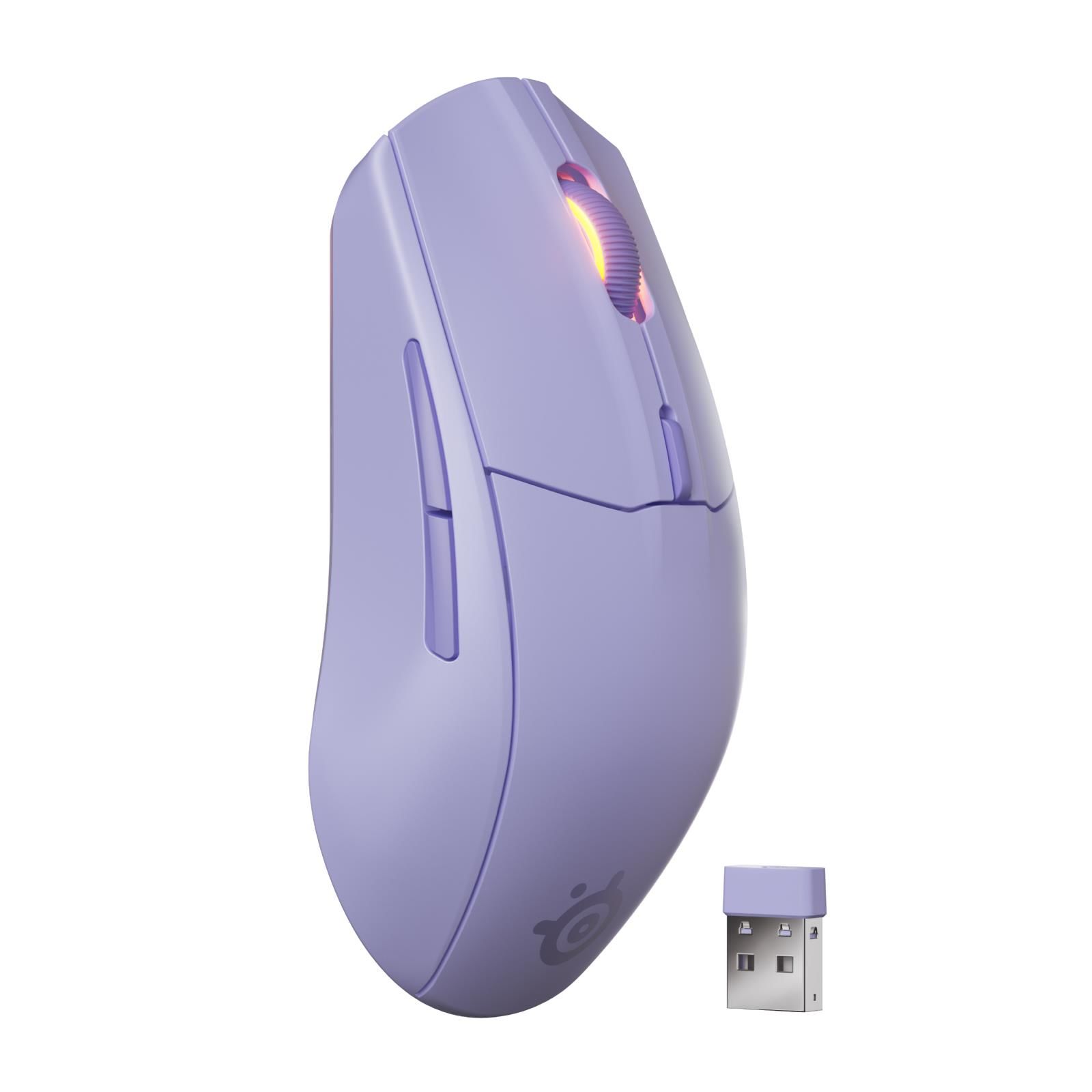 SteelSeries Rival 3 Wireless Gen 2 Gaming Mouse - 2.4GHz ve Bluetooth Bağlantı - Lila
