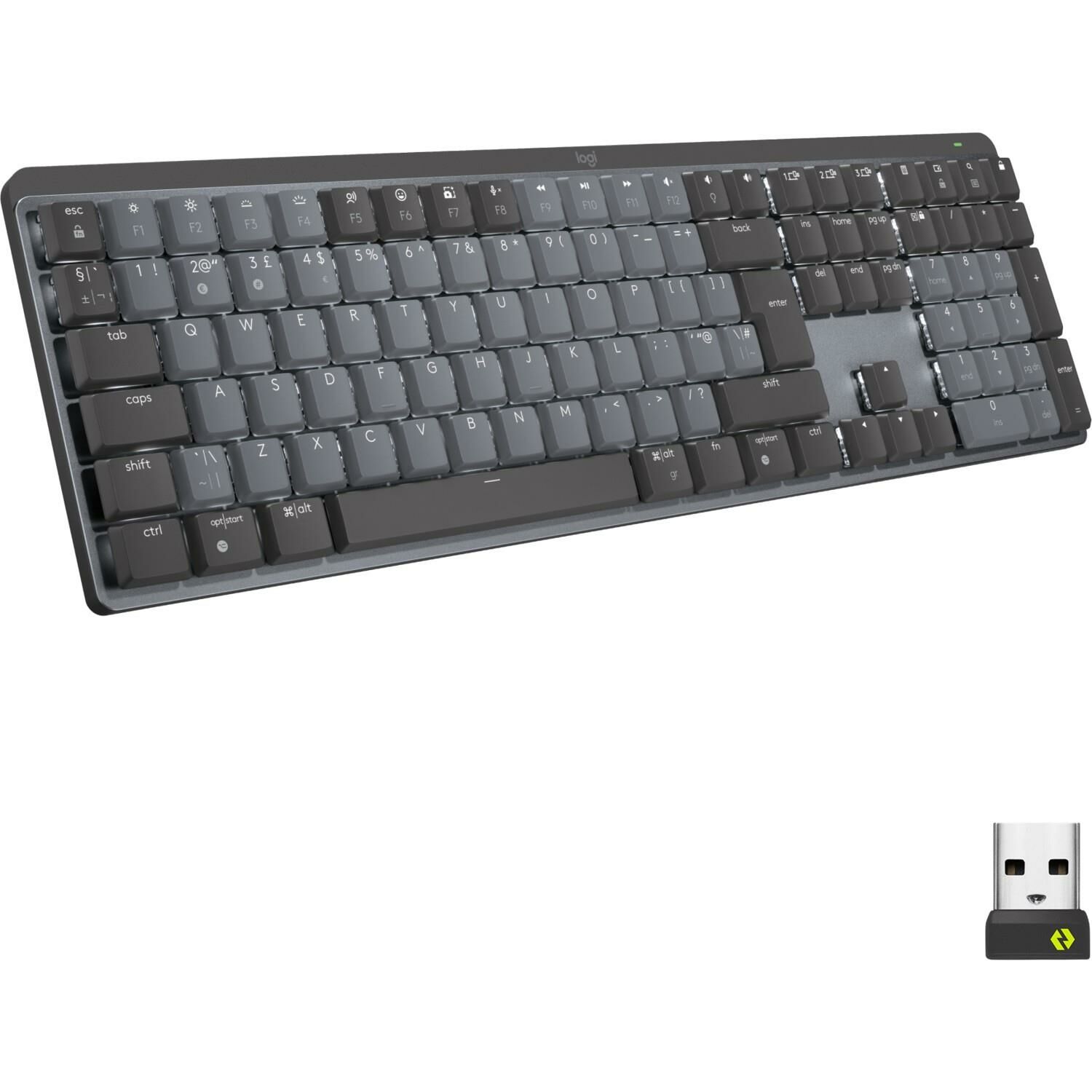 Logitech MX Mechanical Kablosuz Aydınlatmalı İngilizce Q Mekanik Performans Klavyesi - Siyah