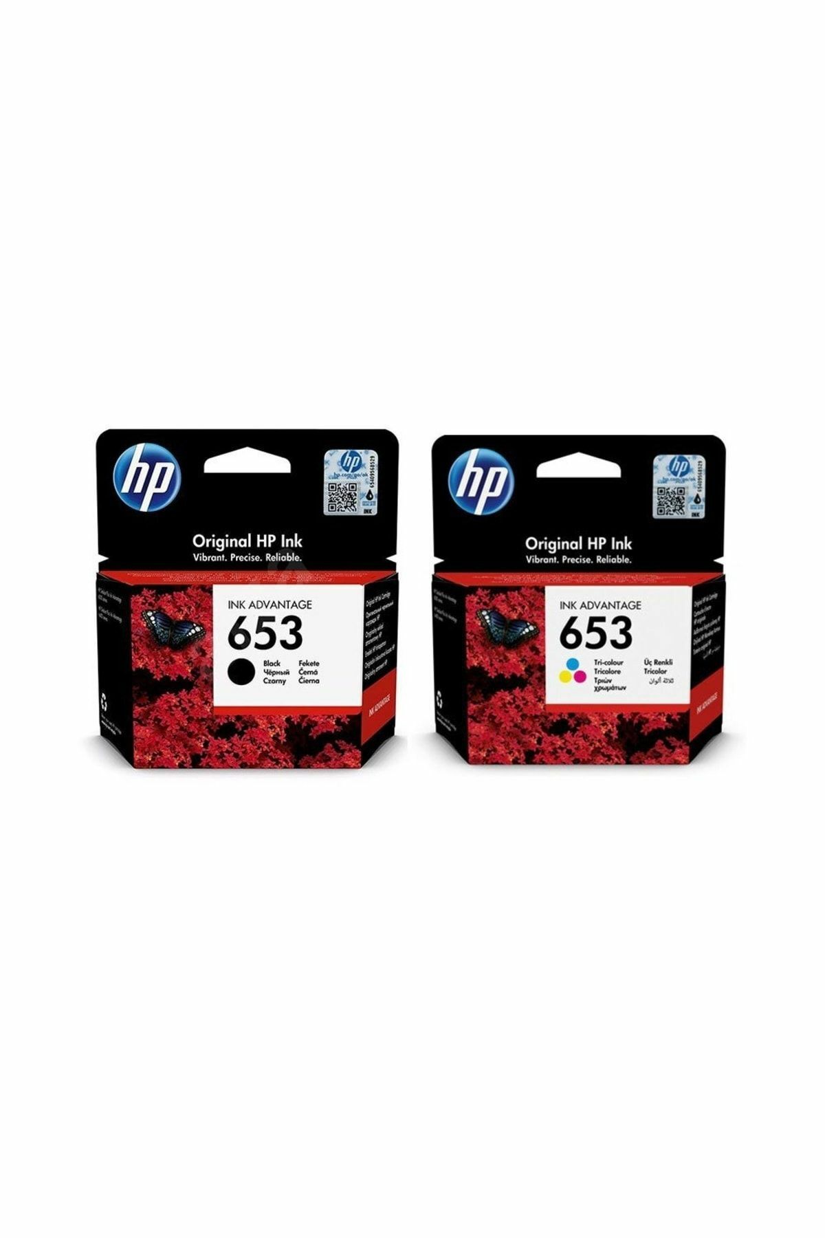 HP (653) Siyah ve Renkli Mürekkep Kartuş 3YM74AE ve 3YM75AE