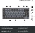 Logitech MX Mechanical Kablosuz Mini Mekanik Klavye, Aydınlatmalı, Dokunmatik Sessiz Tuşlar, İngilizce Q - Gri