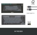 Logitech MX Mechanical Kablosuz Mini Mekanik Klavye, Aydınlatmalı, Dokunmatik Sessiz Tuşlar, İngilizce Q - Gri