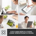 Logitech Combo Touch 10.2'' iPad 7. 8. ve 9. Nesil ile Uyumlu Klavyeli Tablet Kılıfı ve Crayon iPad Uyumlu Dijital Kalem, Açık Gri
