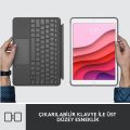 Logitech Combo Touch 10.2'' iPad 7. 8. ve 9. Nesil ile Uyumlu Klavyeli Tablet Kılıfı ve Crayon iPad Uyumlu Dijital Kalem, Açık Gri