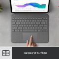 Logitech Combo Touch 12.9'' iPad Pro 5. ve 6. Nesil ile Uyumlu Klavyeli Tablet Kılıfı ve Crayon iPad Uyumlu Dijital Kalem, Açık Gri