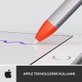 Logitech Combo Touch 12.9'' iPad Pro 5. ve 6. Nesil ile Uyumlu Klavyeli Tablet Kılıfı ve Crayon iPad Uyumlu Dijital Kalem, Açık Gri