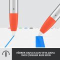 Logitech Combo Touch 12.9'' iPad Pro 5. ve 6. Nesil ile Uyumlu Klavyeli Tablet Kılıfı ve Crayon iPad Uyumlu Dijital Kalem, Açık Gri