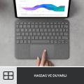 Logitech Combo Touch 11'' iPad Pro 1. 2. 3. ve 4. Nesil ile Uyumlu Klavyeli Tablet Kılıfı ve Crayon iPad Uyumlu Dijital Kalem, Açık Gri