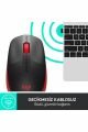 Logitech M191 Büyük Boy USB Alıcılı 1000 DPI Kablosuz Mouse - Kırmızı