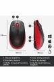 Logitech M191 Büyük Boy USB Alıcılı 1000 DPI Kablosuz Mouse - Kırmızı