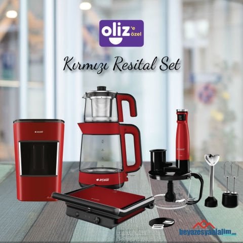 ARÇELİK RESİTAL® DERİN KIRMIZI MUTFAK SERİSİ 4'LÜ SET - 3
