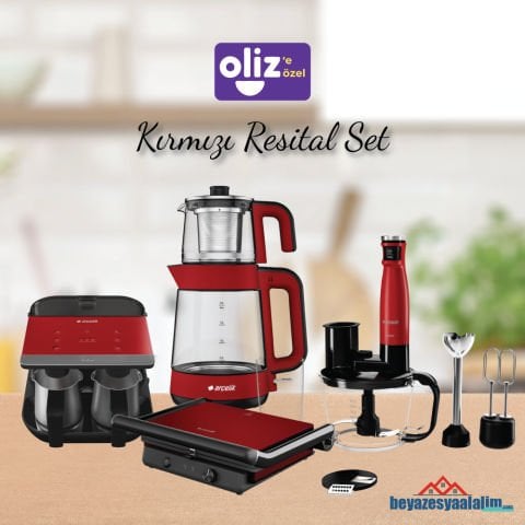 ARÇELİK RESİTAL® DERİN KIRMIZI MUTFAK SERİSİ 4'LÜ SET - 7