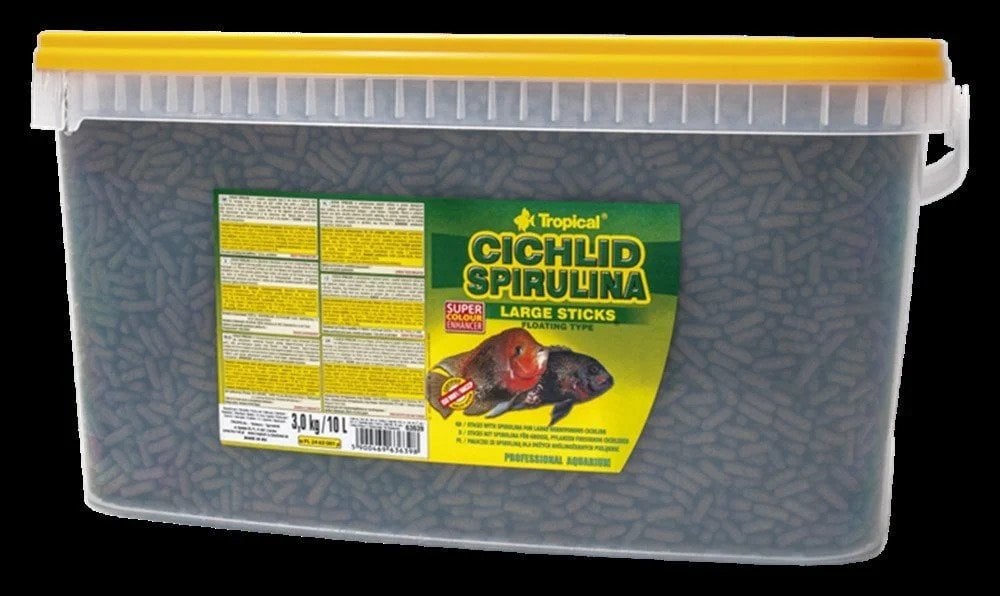 Tropical Cichlid Spirulina Large Sticks 10 Lt / 3 Kg