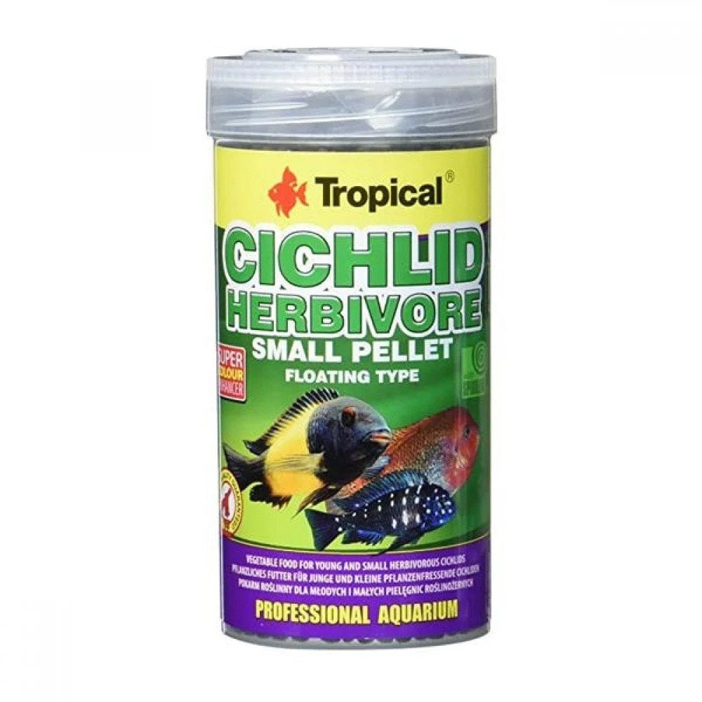 Tropical Cichlid Herbivore Small 1000ml/360g Kutu Balık Yemi