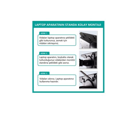 Timob Nb H180-FP Çift Kol Amortisörlü Monitör Tutucu ve 10''-17'' Laptop Standı