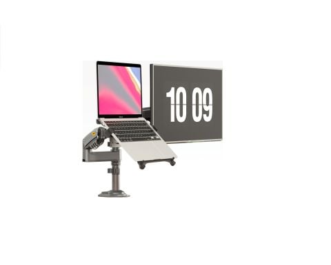 Timob Nb H180-FP Çift Kol Amortisörlü Monitör Tutucu ve 10''-17'' Laptop Standı