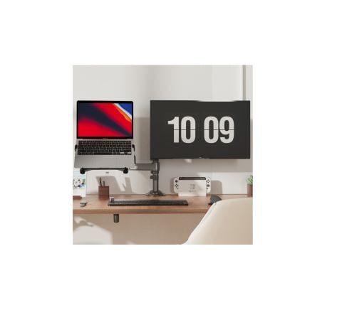 Timob Nb H180-FP Çift Kol Amortisörlü Monitör Tutucu ve 10''-17'' Laptop Standı