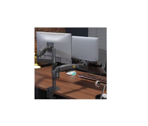 Timob Nb H180-FP Çift Kol Amortisörlü Monitör Tutucu ve 10''-17'' Laptop Standı