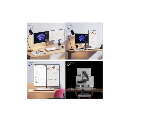 Timob Nb Ergonomic H180 17''-27'' Uyumlu Çift Kol Amortisörlü 2-9kg Profosyonel Monitör Standı