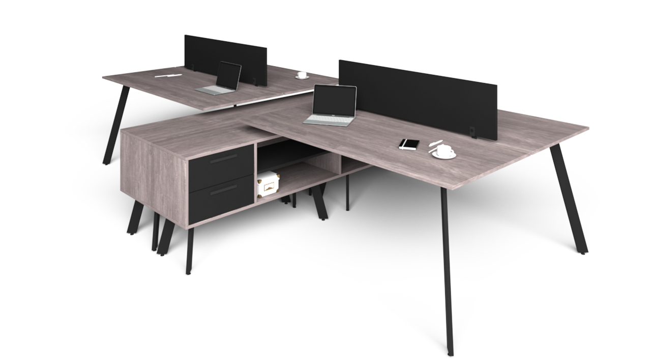 Fly 4'lü Etejerli Workstation