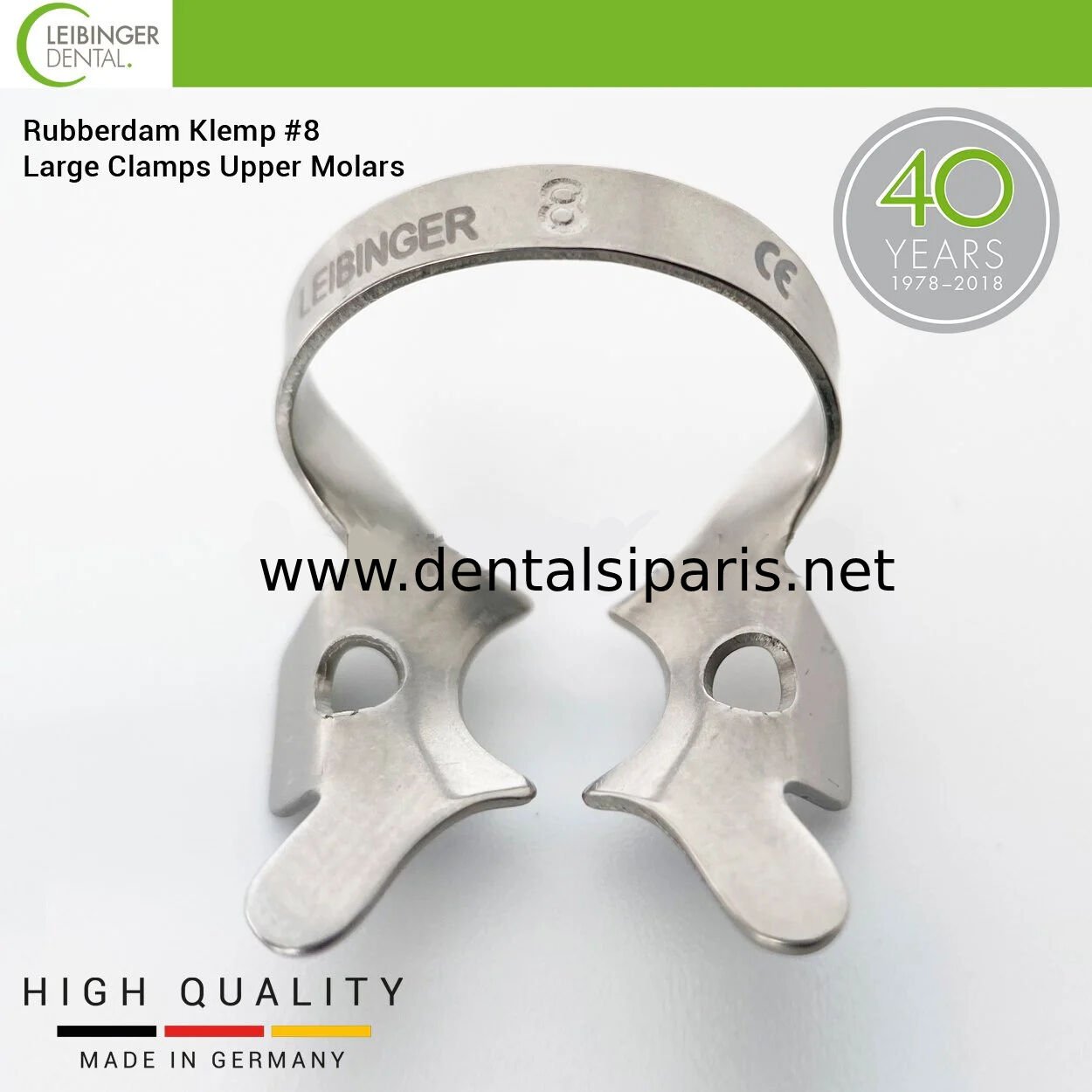 Rubberdam Klemp #8 - Large Clamps Upper Molars