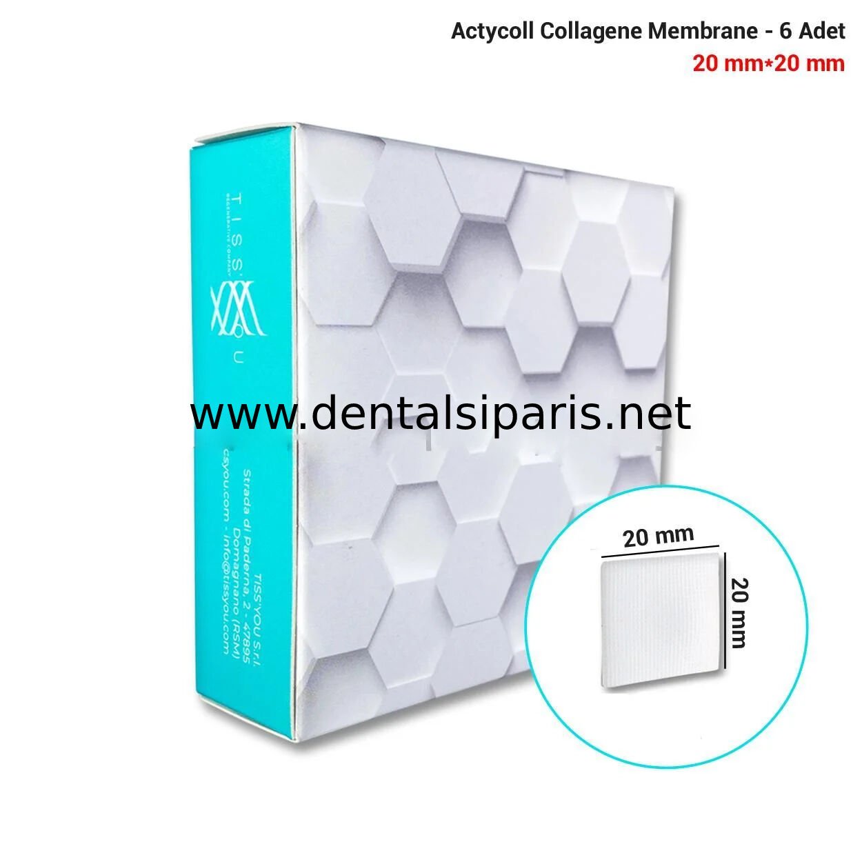 Actycoll Collagene Membrane - 20*20 mm - 6 Adet