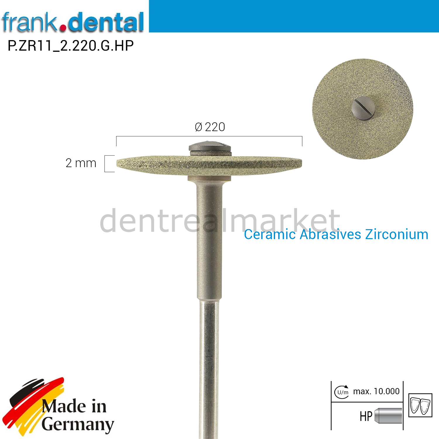 Zirkon & Seramik Abrasive - P.ZR11 - Ø220 mm