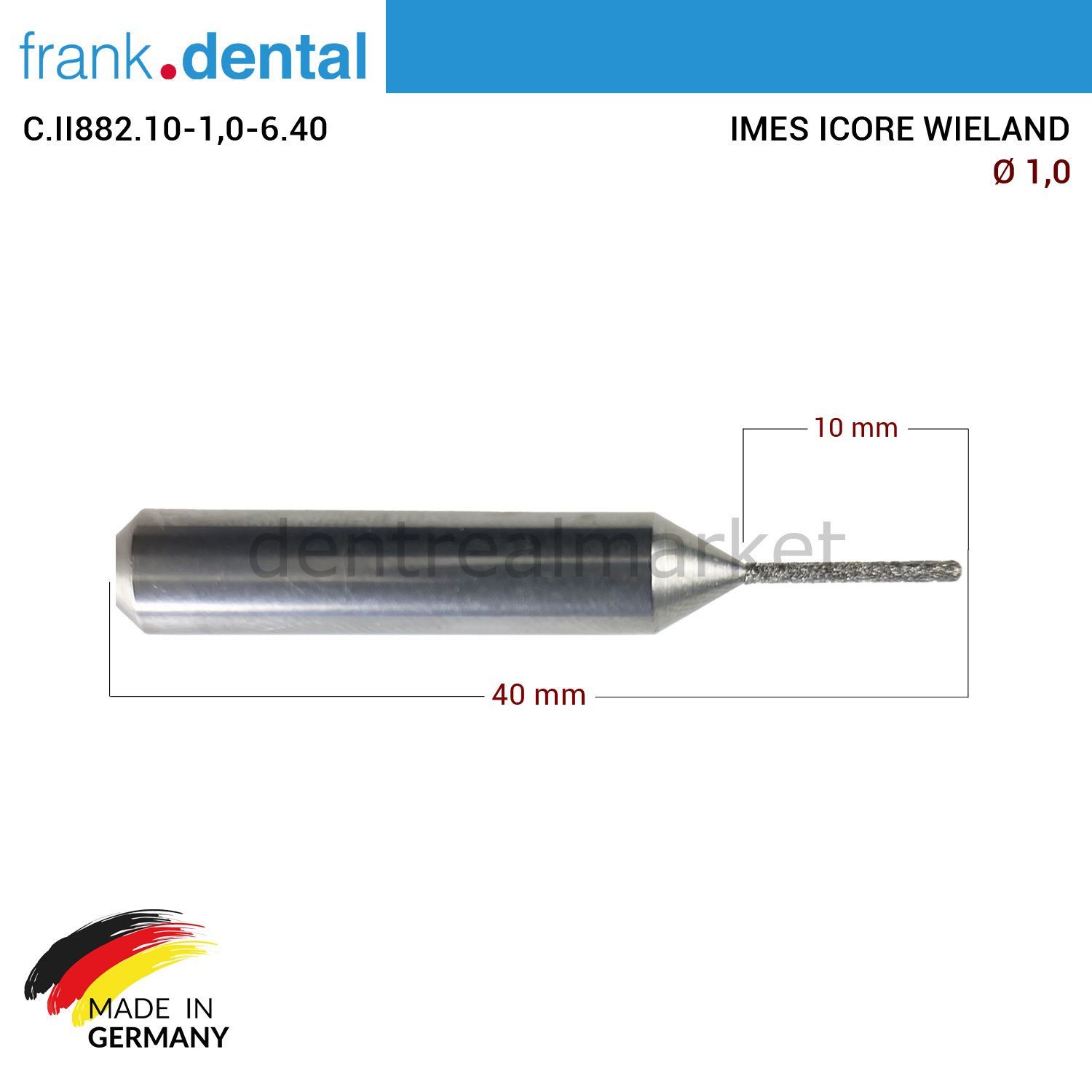 Imes Icore Wieland Elmas Cad Cam Drill 1,0 mm