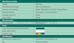 Beaver5 Hareketli Sehpa - Tedavi Troleyi - Metalik Yeşil