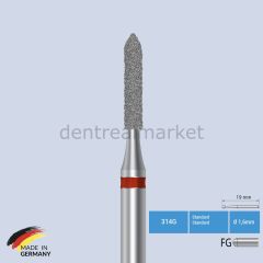 Doğal Elmas Frez - Aeratör - 884 - Silindir - 5 Adet