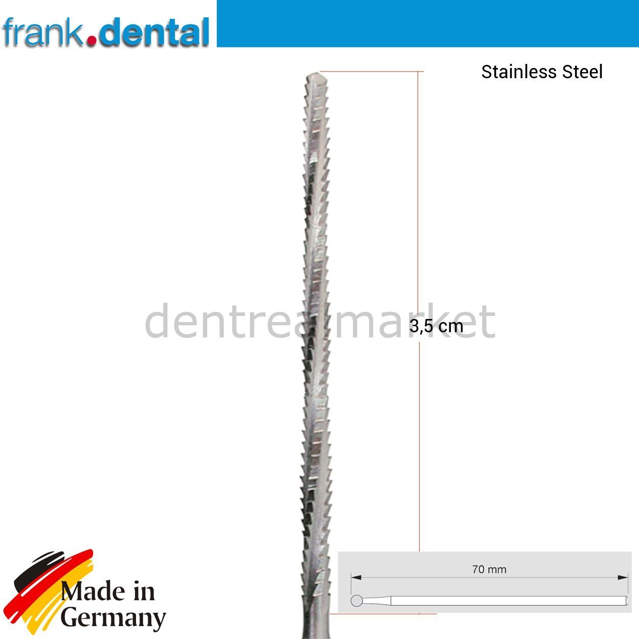 Çelik Lindeman Cerrahi Frez - 169RF -  Kesim Alanı 3,5 cm