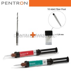 Post-Kor Sistem Kit-FibreKleer Fiber Post 1.25mm- Breeze Self Adeziv-Build-it Kor Materyeli