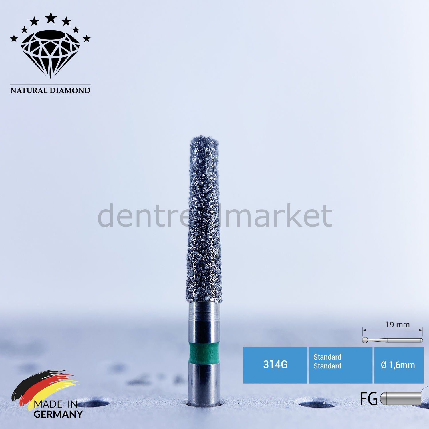 Doğal Elmas Frez - Aeratör - 847KR - Konik - 5 Adet