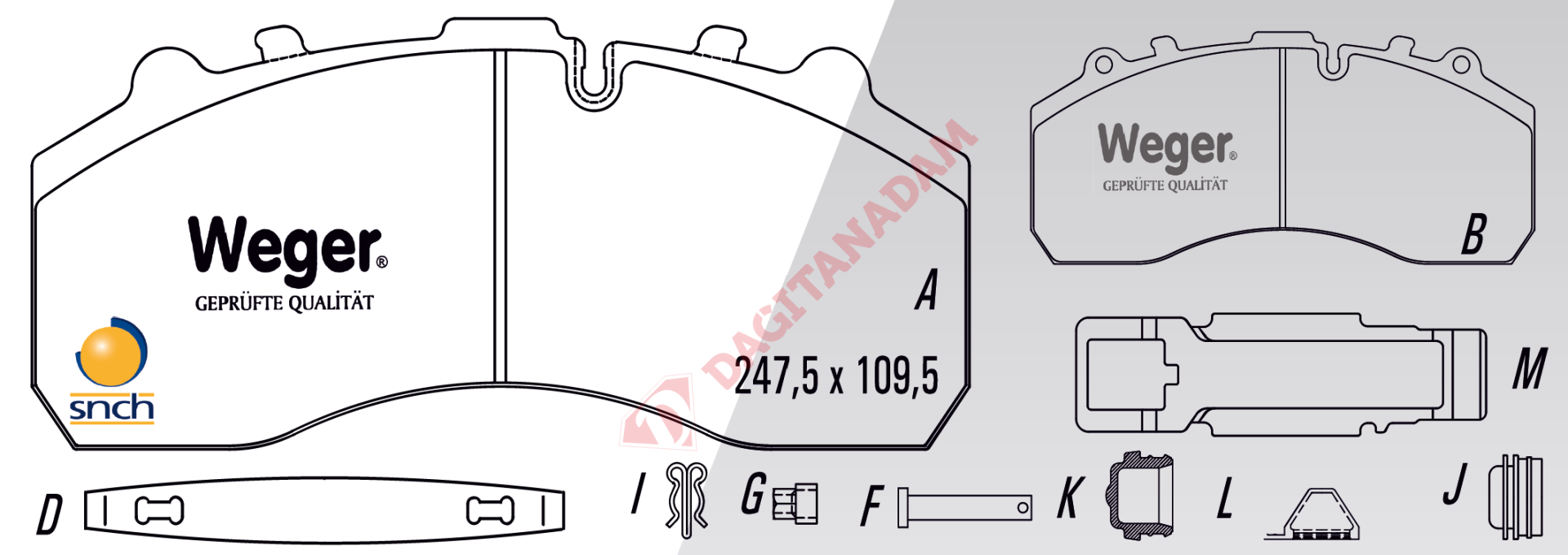 DİSK FREN BALATASI - MERC.AXOR,IVECO E.TECH,SCANIA,DAF,BPW,SAF,MAN - 980102570-(29087)