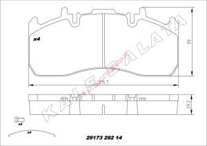 DİSK FREN BALATASI - ÖN ARKA 29173 RENAULT D SERİE, MIDLUM VOLVO FL II, III, FH 440