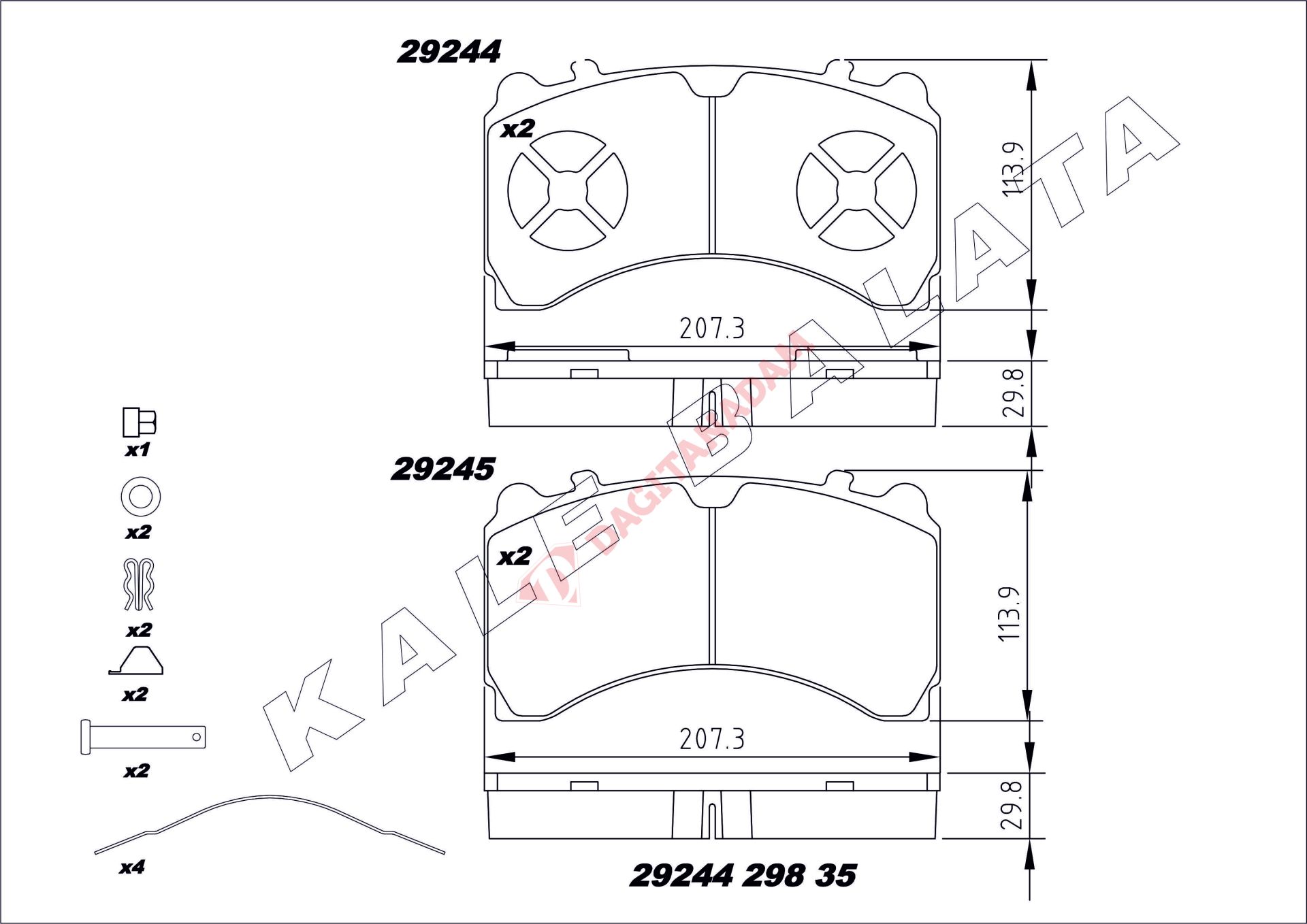 DİSK FREN BALATASI - ARKA 29244 MERCEDES ACTROS