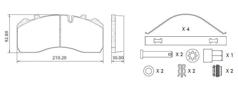 LUMAG DİSK FREN BALATASI MERCEDES ATEGO - 29093/29095