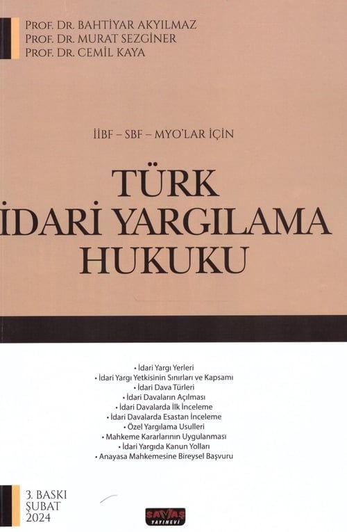 İİBF SBF MYO'lar İçin Türk İdari Yargılama Hukuku