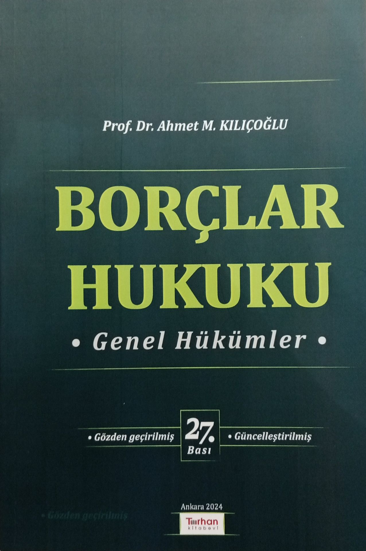 Borçlar Hukuku Genel Hükümler 27.BASI 2024