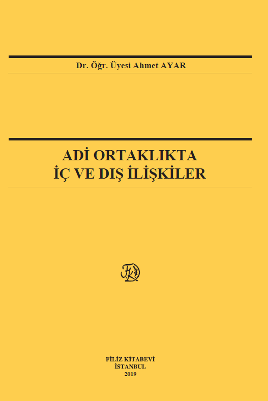 Adi Ortaklıkta İç ve Dış İlişkiler