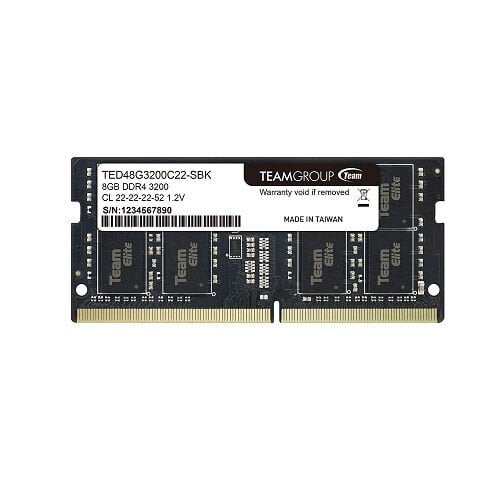 Team Elite 8 GB 1 x 8GB 3200 MHz CL 22 DDR4 Notebook Sodimm Ram (TED48G3200C22-S01)