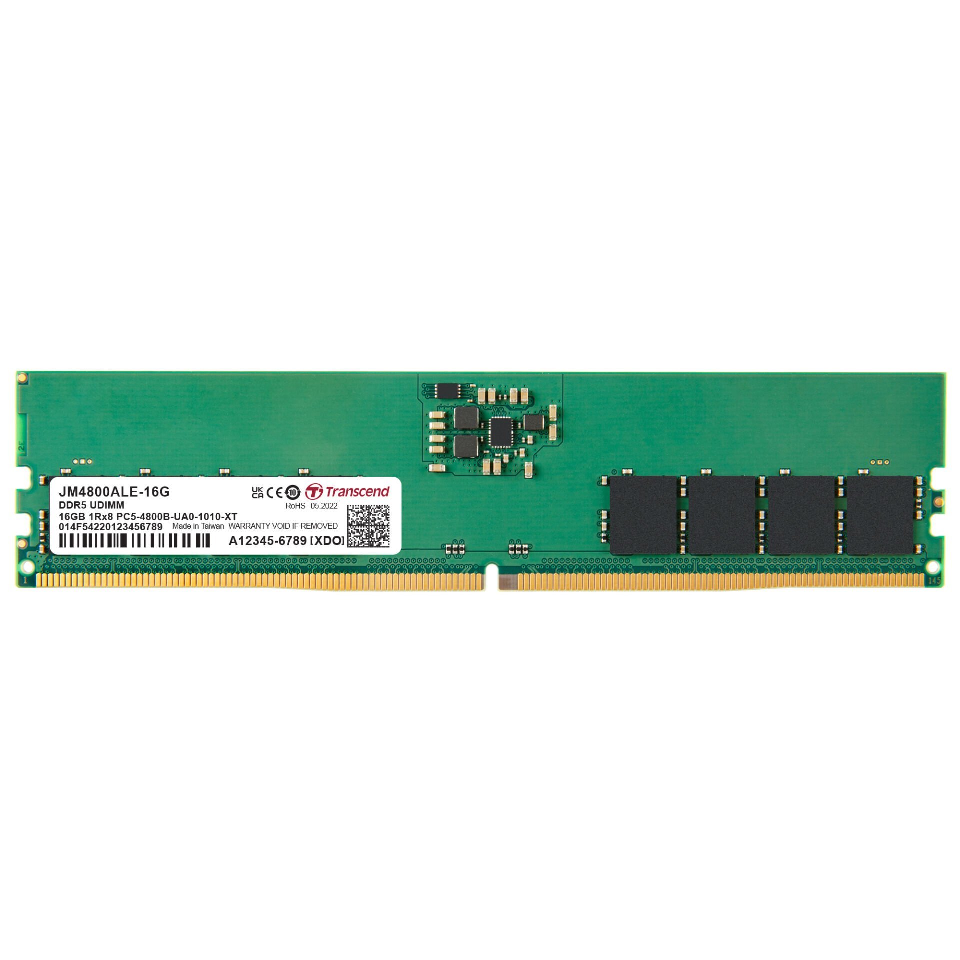 Transcend 16GB(1x16GB) 4800Mhz Udimm DDR5 CL40 Ram (JM4800ALE-16G)