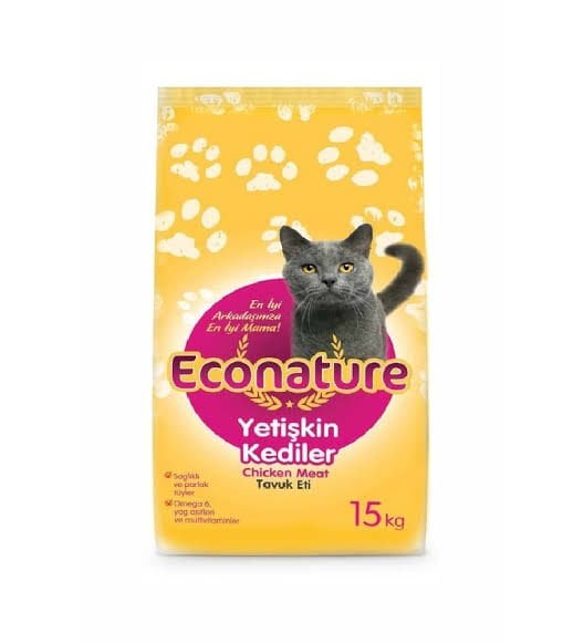 Econature Tavuklu Yetişkin Kedi Maması 1 KG (Bölünmüş)