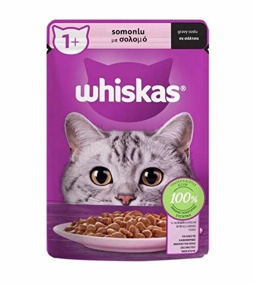 Whiskas Somonlu Pounch 85 Gr Kedi Yaş Mamasi 28 Adetli Koli