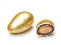 Bright Golden Chocolate Covered Almond Drageee, - 500g