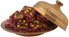 Rose Leaf Covered Turkish Delight with Pistachio (Glucose Free) 500g